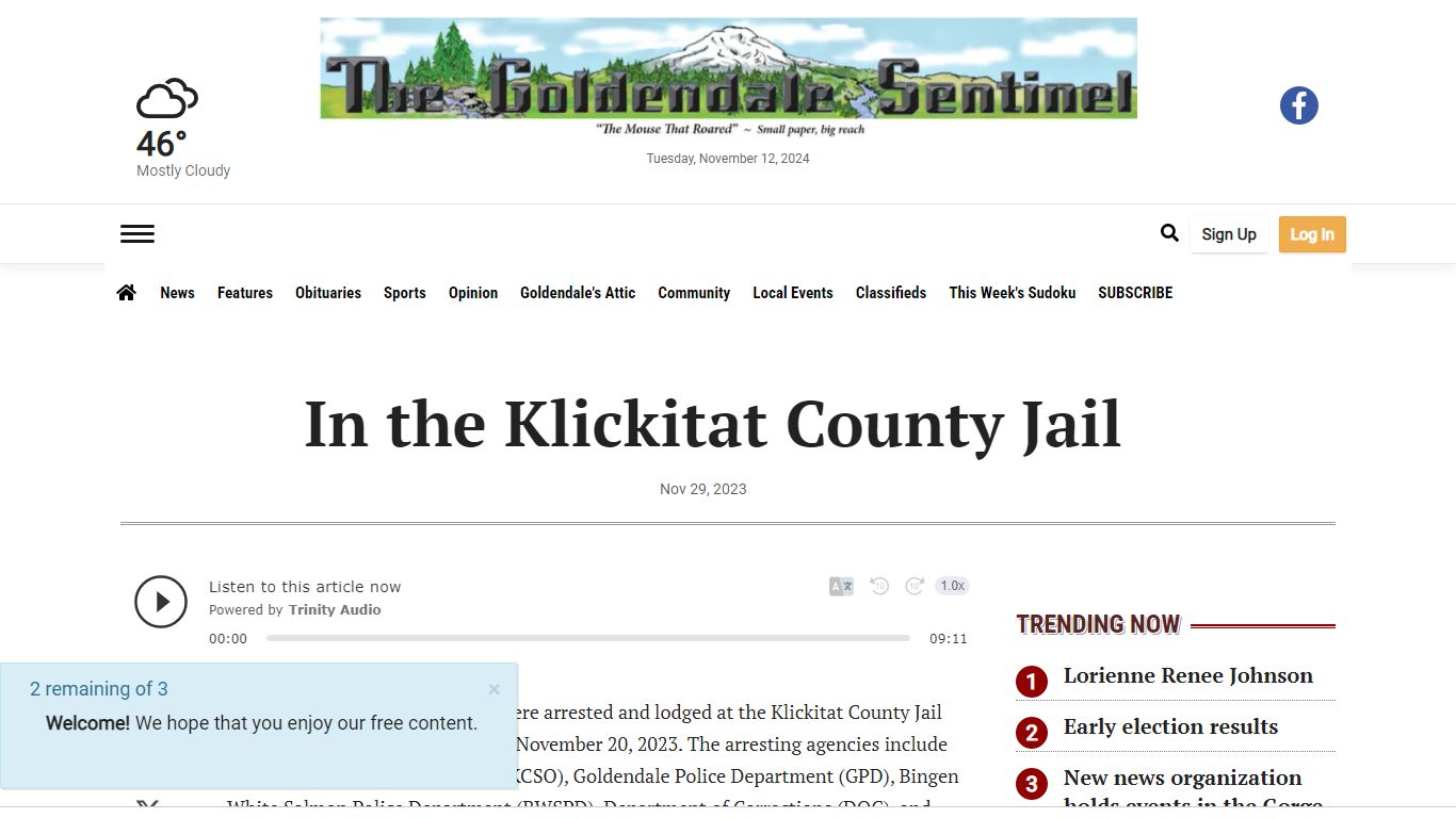 In the Klickitat County Jail | News | goldendalesentinel.com